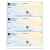 High Security 3 to a Page Checks - Blue Safety