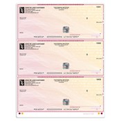 High Security 3 to a Page Checks -  Burgundy Safety