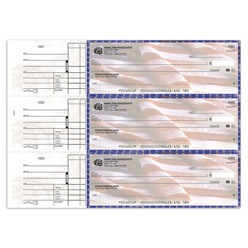3-To-A-Page Checks - Old Glory