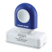 Blue Handle 5 line Pre-Inked Stamp