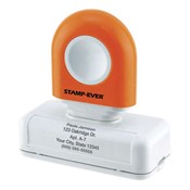 Orange Handle 5 line Pre-Inked Stamp