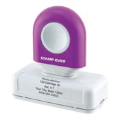 Purple Handle 5 line Pre-Inked Stamp