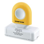 Yellow Handle 5 line Pre-Inked Stamp