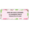 Green & Pink Flower Sheet Labels
