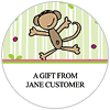 Monkey Stripe Round Labels