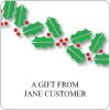 Holly Leaves Square Gift Labels