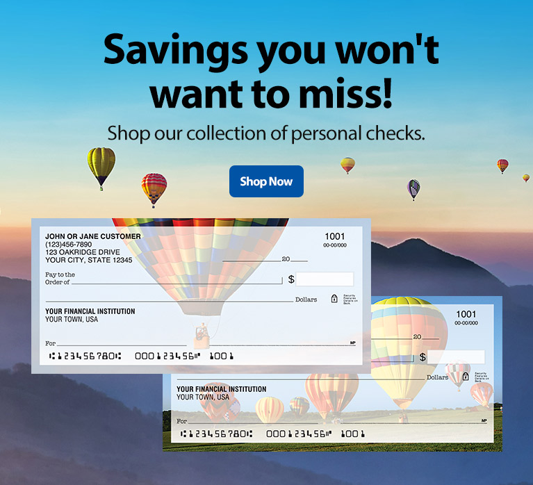 Hot Air Balloons Checks - Shop Now