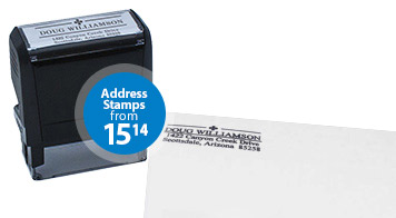 Personalized return address stamps, from $13.36