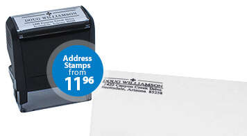 Personalized return address stamps, from $11.96