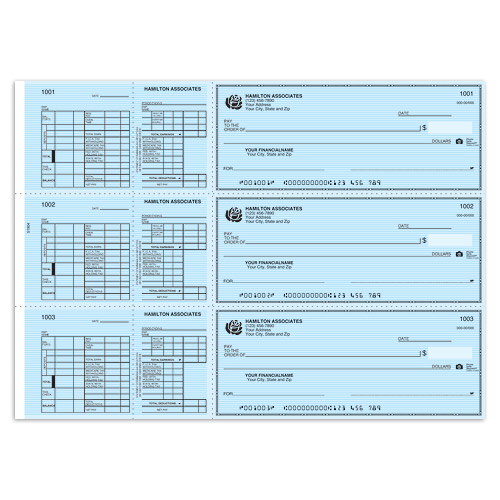 Hourly Payroll Check - Blue