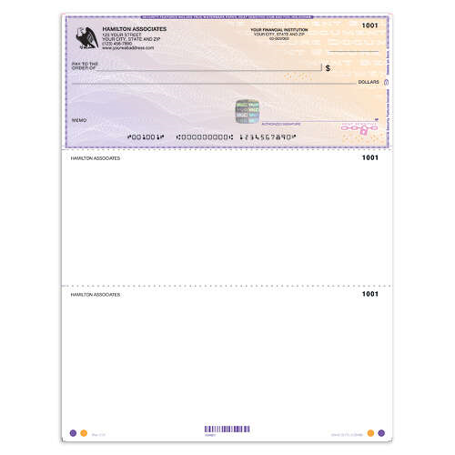 High Security Laser Voucher Check on Top - Purple Safety